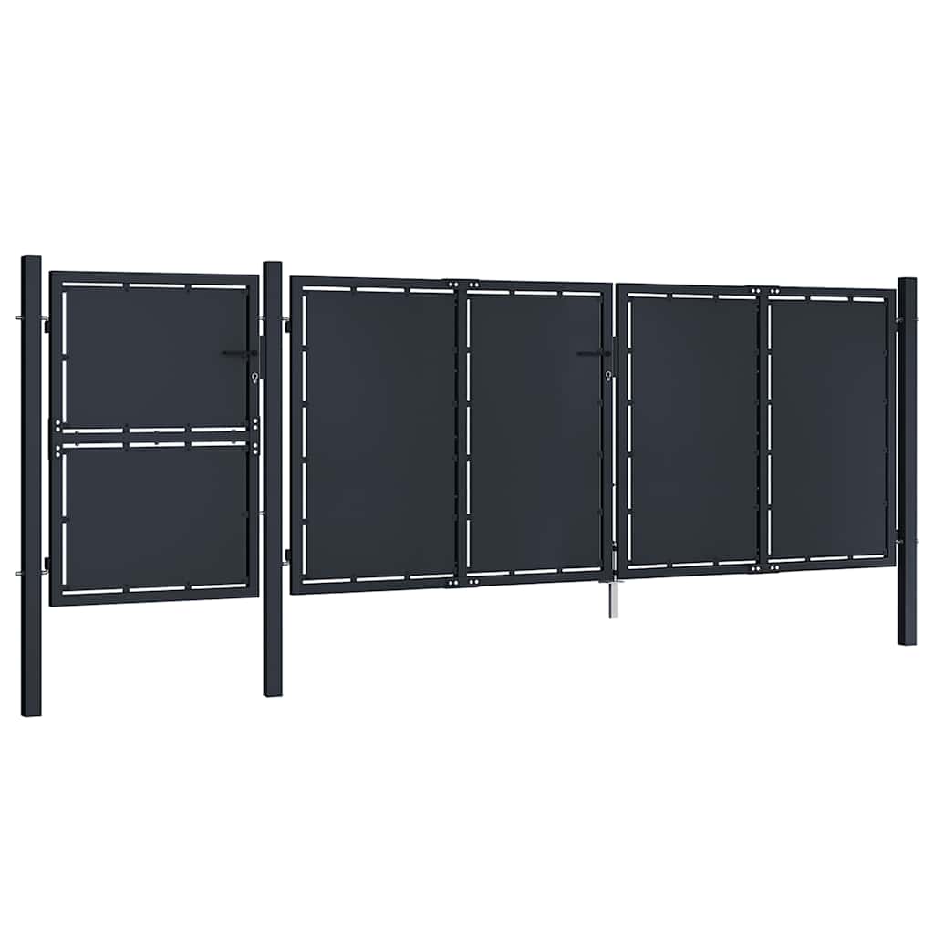 Πόρτα Κήπου Μεταλλική Ανθρακί 400x125 εκ.
