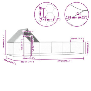 Κοτέτσι 6 x 2 x 2 μ. από Γαλβανισμένο Χάλυβα - PAKOBAZAAR