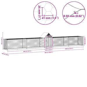 Κοτέτσι 9 x 1 x 1,5 μ. από Γαλβανισμένο Χάλυβα - PAKOBAZAAR