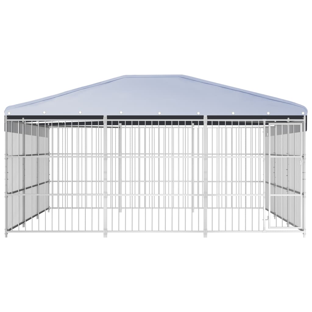 Κλουβί Σκύλου Εξωτερικού Χώρου 450 x 450 x 200 εκ. με Στέγαστρο - Pakobazaar