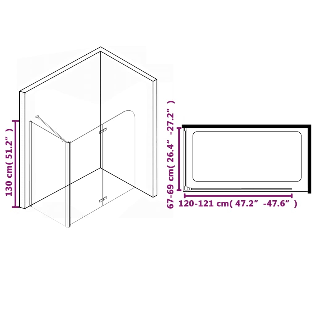 Καμπίνα Μπανιέρας Πτυσσόμενη 120 x 68 x 130 εκ. από ESG - Pakobazaar