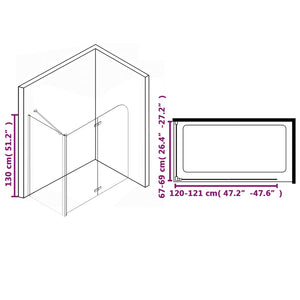 Καμπίνα Μπανιέρας Πτυσσόμενη 120 x 68 x 130 εκ. από ESG - Pakobazaar