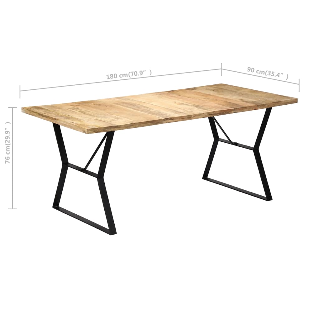 Τραπεζαρία 180 x 90 x 76 εκ. από Μασίφ Ξύλο Μάνγκο - Pakobazaar