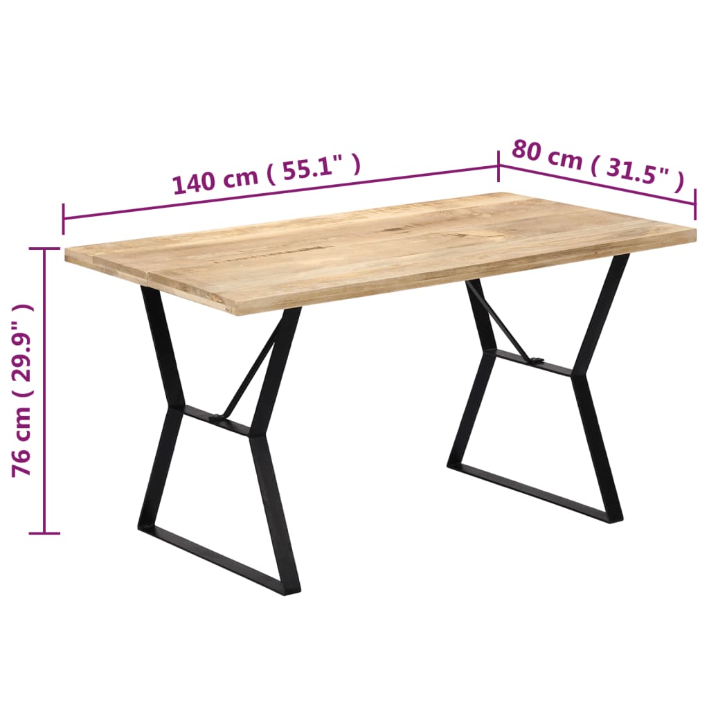 Τραπεζαρία 140 x 80 x 76 εκ. από Μασίφ Ξύλο Μάνγκο