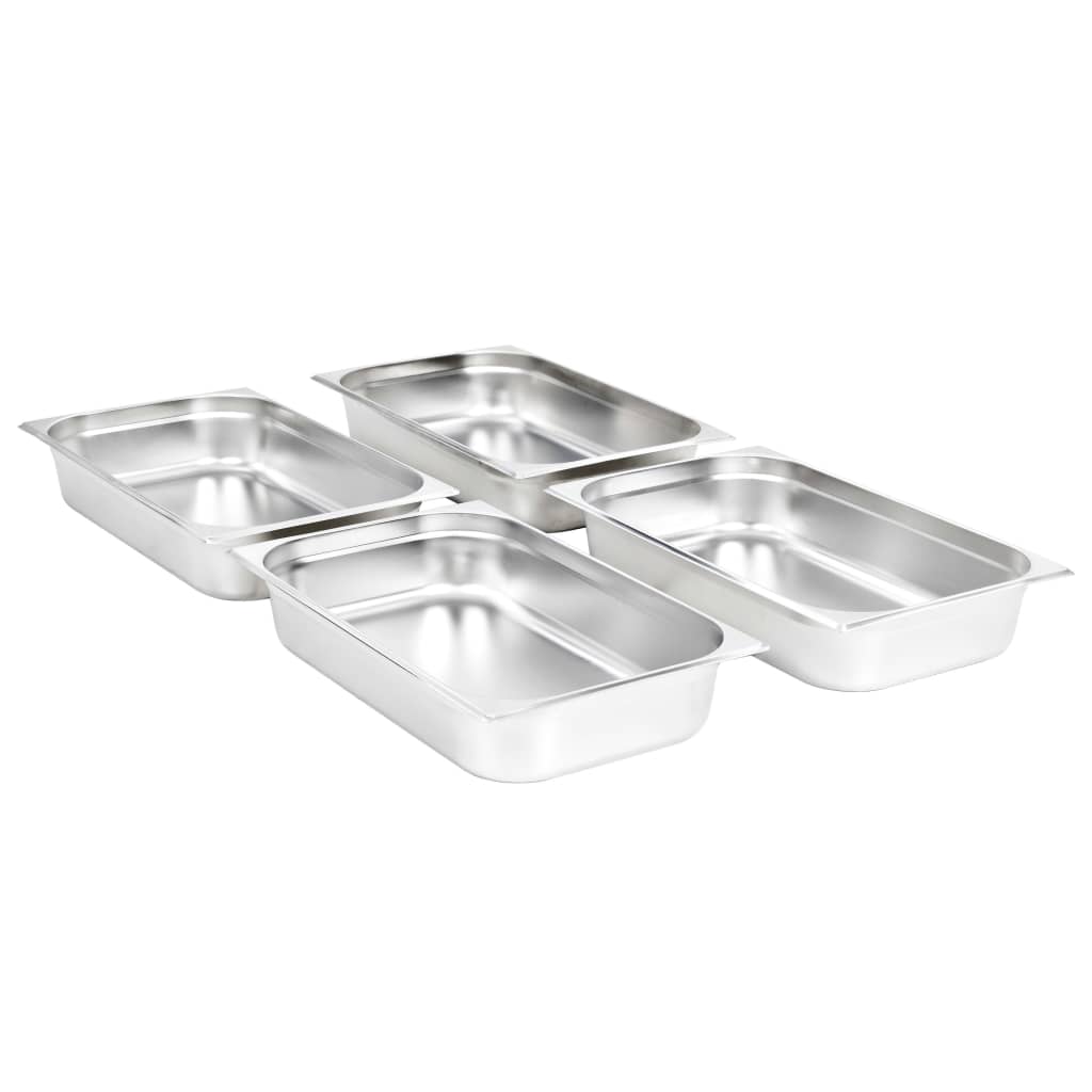 Λεκάνες Gastronorm 4 τεμ. GN 1/1 100 χιλ. από Ανοξείδωτο Ατσάλι - Pakobazaar