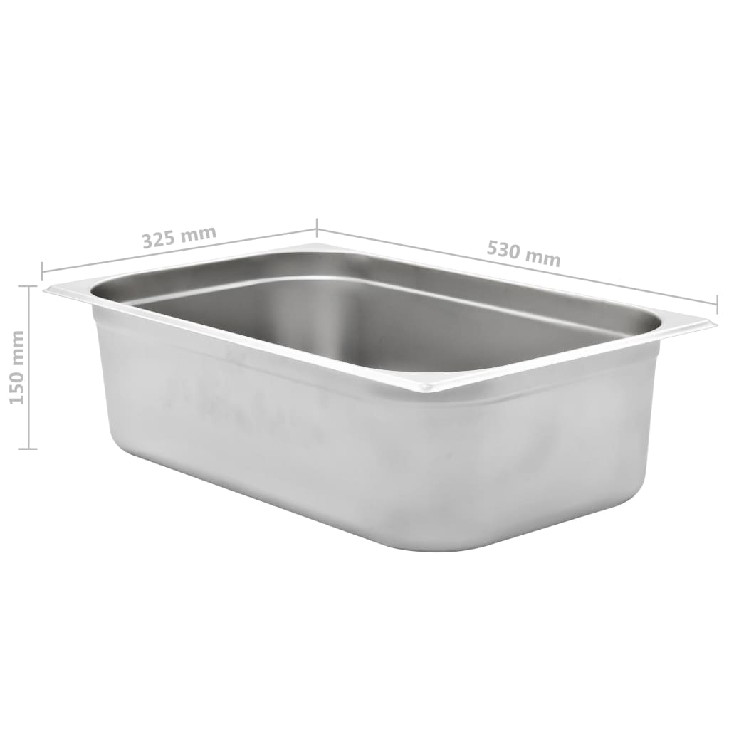 Λεκάνες Gastronorm 2 τεμ. GN 1/1 150 χιλ. από Ανοξείδωτο Ατσάλι - Pakobazaar