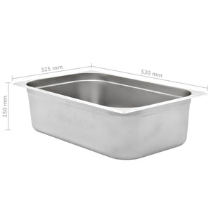 Λεκάνες Gastronorm 2 τεμ. GN 1/1 150 χιλ. από Ανοξείδωτο Ατσάλι - Pakobazaar