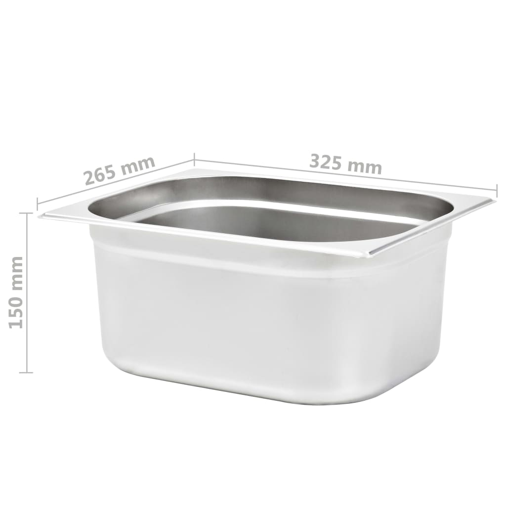 Λεκάνες Gastronorm 2 τεμ. GN 1/2 150 χιλ. από Ανοξείδωτο Ατσάλι