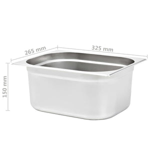 Λεκάνες Gastronorm 2 τεμ. GN 1/2 150 χιλ. από Ανοξείδωτο Ατσάλι