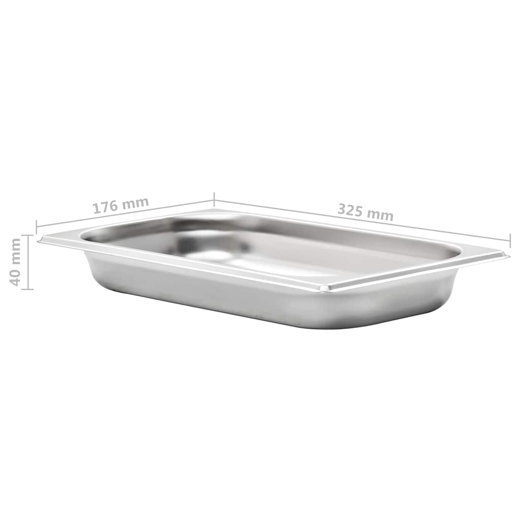 Λεκάνες Gastronorm 12 τεμ. GN 1/3 40 χιλ. από Ανοξείδωτο Ατσάλι - Pakobazaar