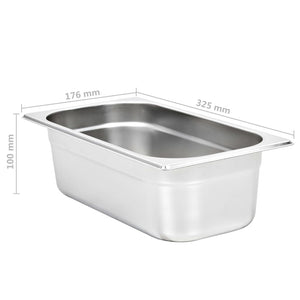 Λεκάνες Gastronorm 8 τεμ. GN 1/3 100 χιλ. από Ανοξείδωτο Ατσάλι