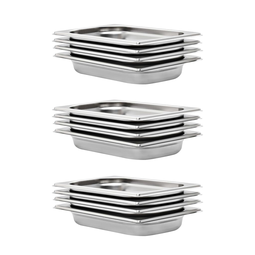 Λεκάνες Gastronorm 12 τεμ. GN 1/4 40 χιλ. από Ανοξείδωτο Ατσάλι