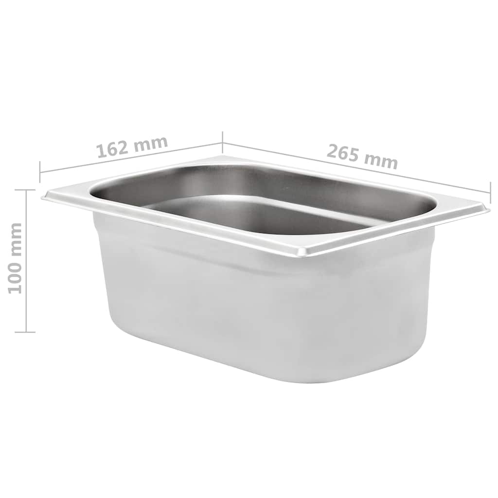 Λεκάνες Gastronorm 8 τεμ. GN 1/4 100 χιλ. από Ανοξείδωτο Ατσάλι