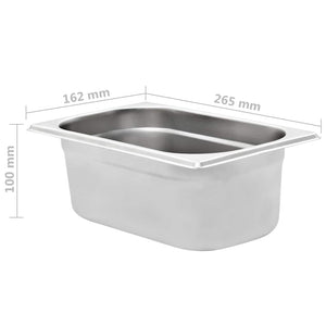 Λεκάνες Gastronorm 8 τεμ. GN 1/4 100 χιλ. από Ανοξείδωτο Ατσάλι