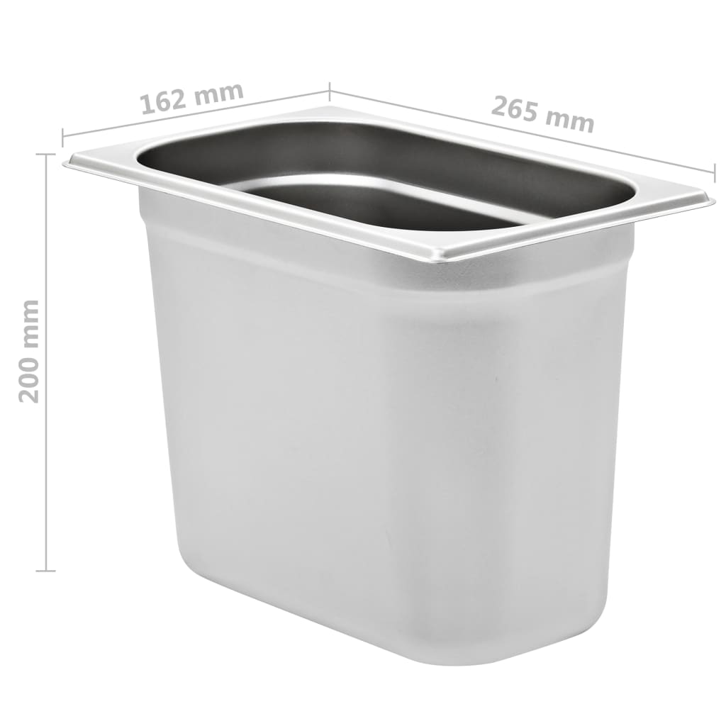 Λεκάνες Gastronorm 4 τεμ. GN 1/4 200 χιλ. από Ανοξείδωτο Ατσάλι