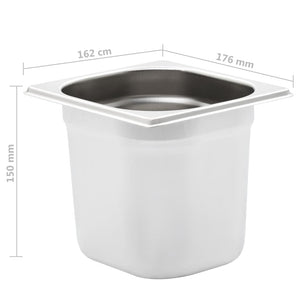 Λεκάνες Gastronorm 8 τεμ. GN 1/6 150 χιλ. από Ανοξείδωτο Ατσάλι
