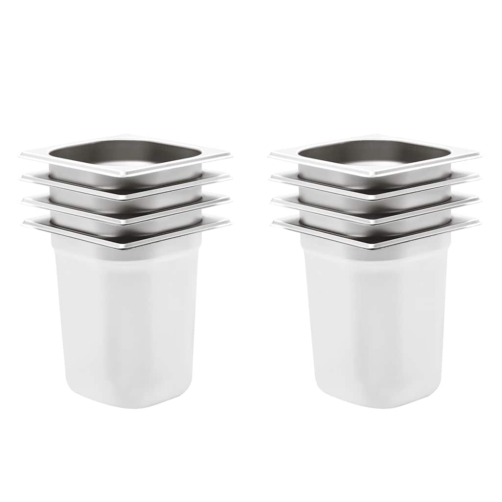 Λεκάνες Gastronorm 8 τεμ. GN 1/6 200 χιλ. από Ανοξείδωτο Ατσάλι