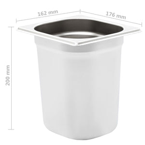 Λεκάνες Gastronorm 8 τεμ. GN 1/6 200 χιλ. από Ανοξείδωτο Ατσάλι