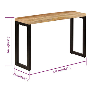 Τραπέζι Κονσόλα 120 x 35 x 76 εκ. από Μασίφ Ξύλο Μάνγκο/Ατσάλι - PAKOBAZAAR