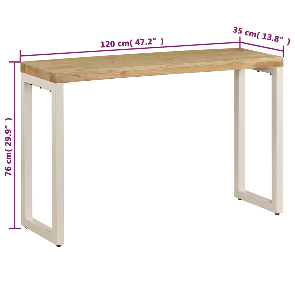 Τραπέζι Κονσόλα 120 x 35 x 76 εκ. από Μασίφ Ξύλο Μάνγκο/Ατσάλι - PAKOBAZAAR