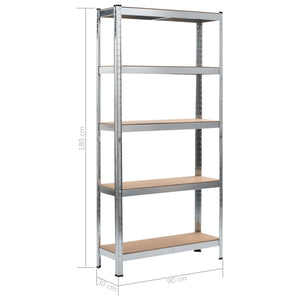 Ραφιέρα Ασημί 90 x 30 x 180 εκ. από Ατσάλι και MDF
