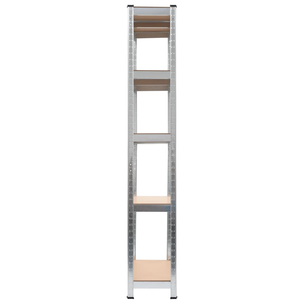 Ραφιέρες 2 τεμ. Ασημί 90 x 30 x 180 εκ. από Ατσάλι και MDF
