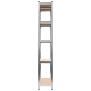 Ραφιέρες 2 τεμ. Ασημί 90 x 30 x 180 εκ. από Ατσάλι και MDF