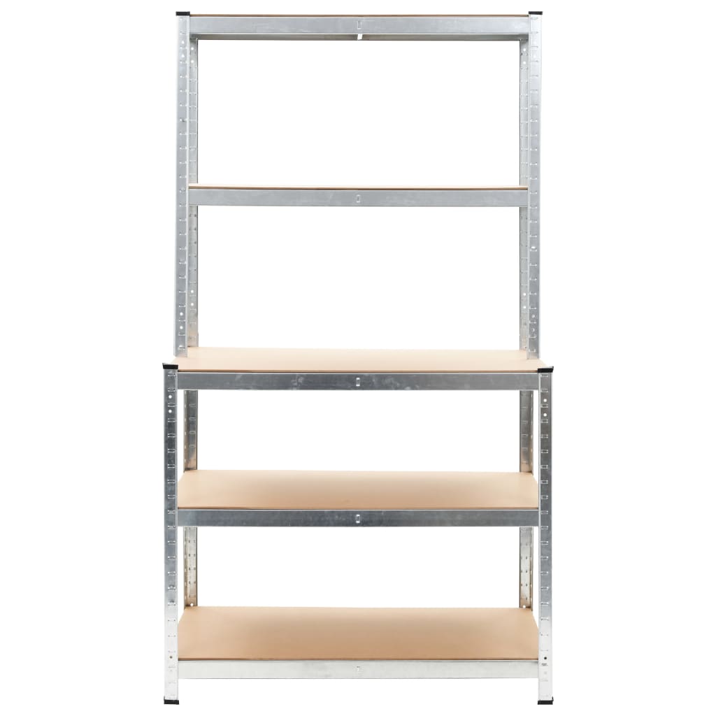 Ραφιέρα Ασημί 100 x 60 x 180 εκ. από Ατσάλι και MDF