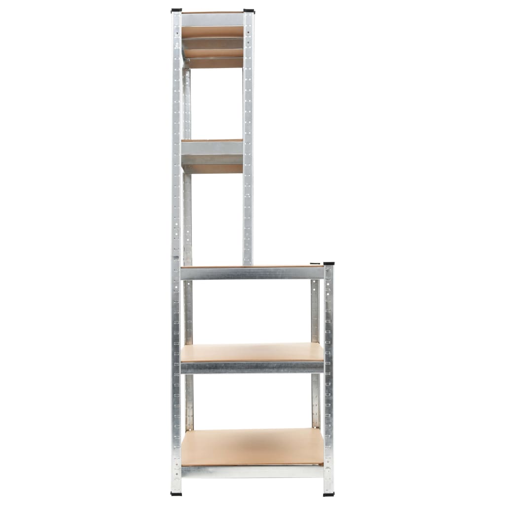 Ραφιέρα Ασημί 100 x 60 x 180 εκ. από Ατσάλι και MDF