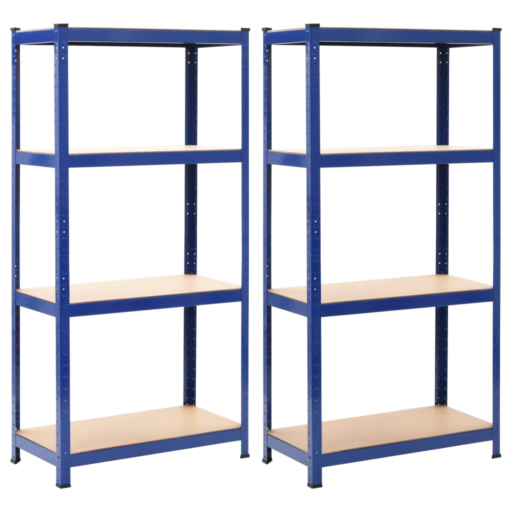 Ραφιέρα 2 Τεμ. Μπλε 80 x 40 x 160 εκ. από Ατσάλι & MDF - PAKOBAZAAR