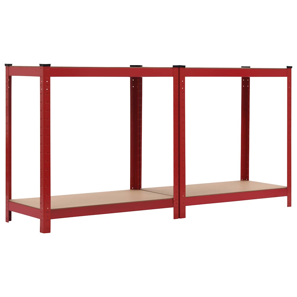 Ραφιέρα Κόκκινη 80 x 40 x 160 εκ. από Ατσάλι και MDF