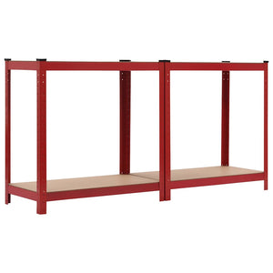 Ραφιέρα Κόκκινη 80 x 40 x 160 εκ. από Ατσάλι και MDF