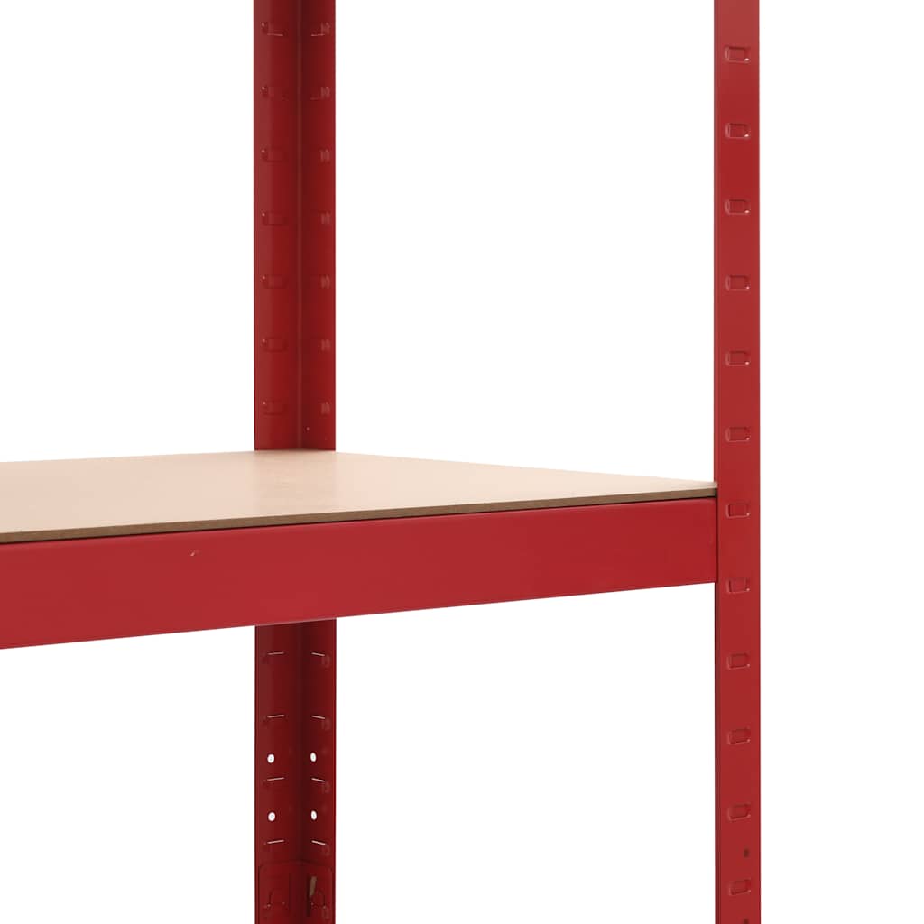 Ραφιέρα Κόκκινη 80 x 40 x 160 εκ. από Ατσάλι και MDF