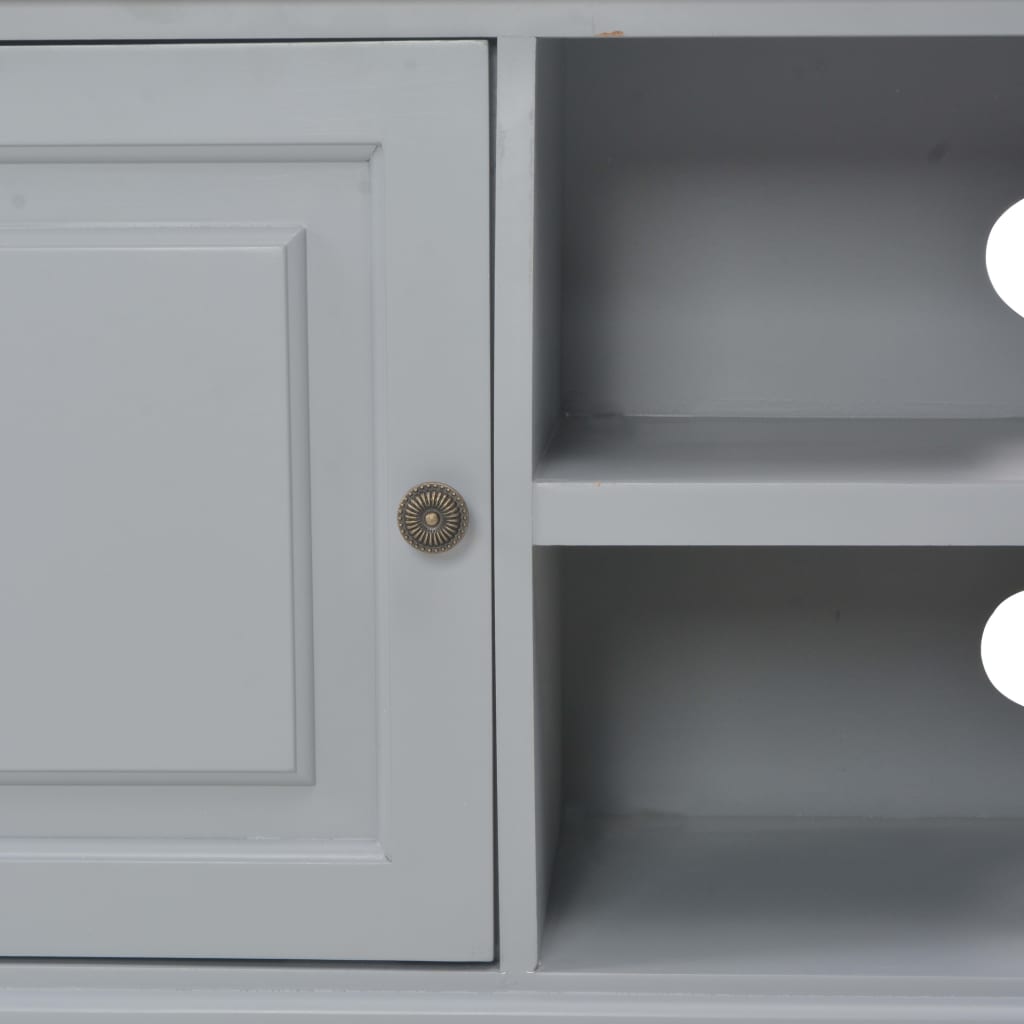 Έπιπλο Τηλεόρασης Γκρι 90 x 30 x 40 εκ. από Μασίφ Ξύλο