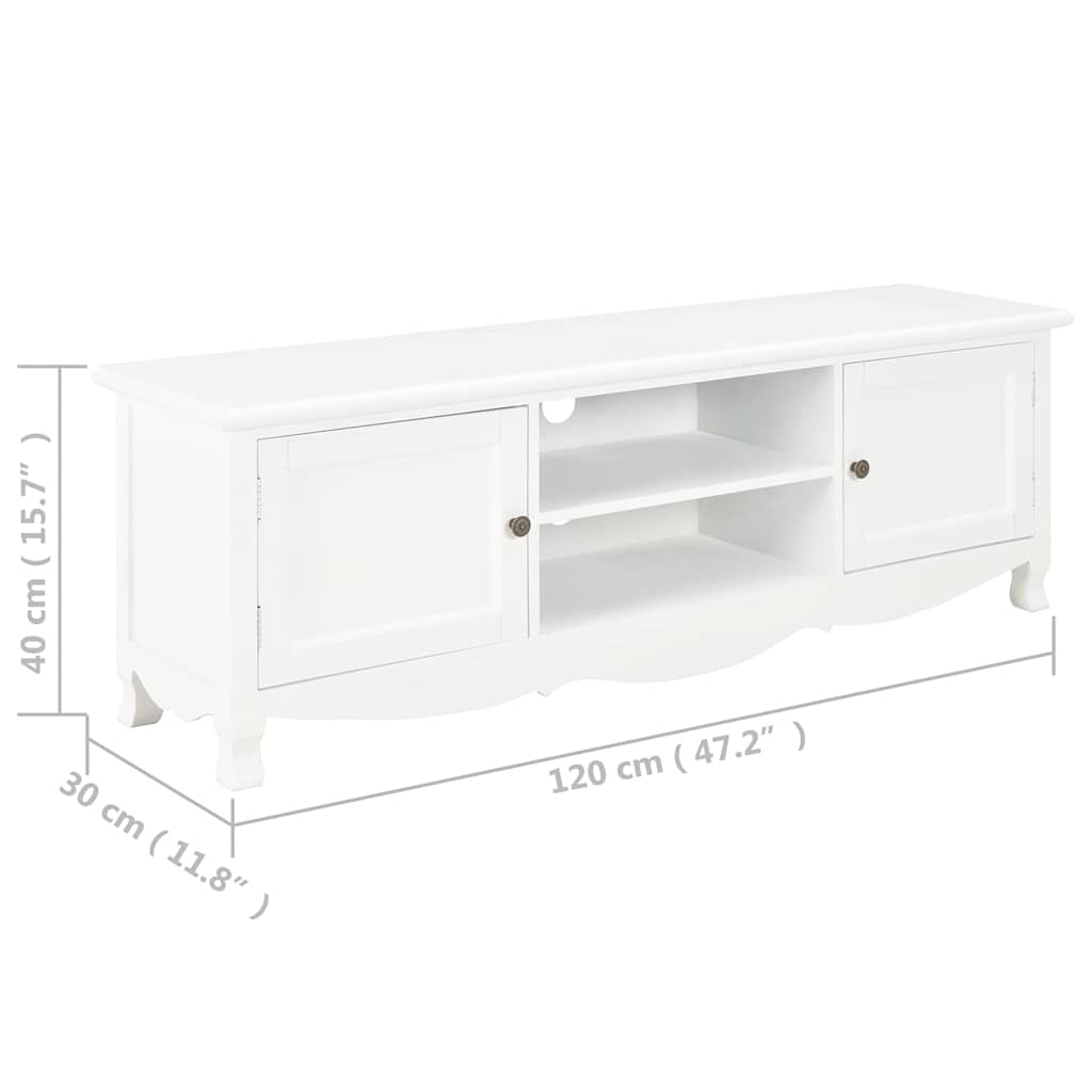 Έπιπλο Τηλεόρασης Λευκό 120 x 30 x 40 εκ. από Ξύλο - Pakobazaar