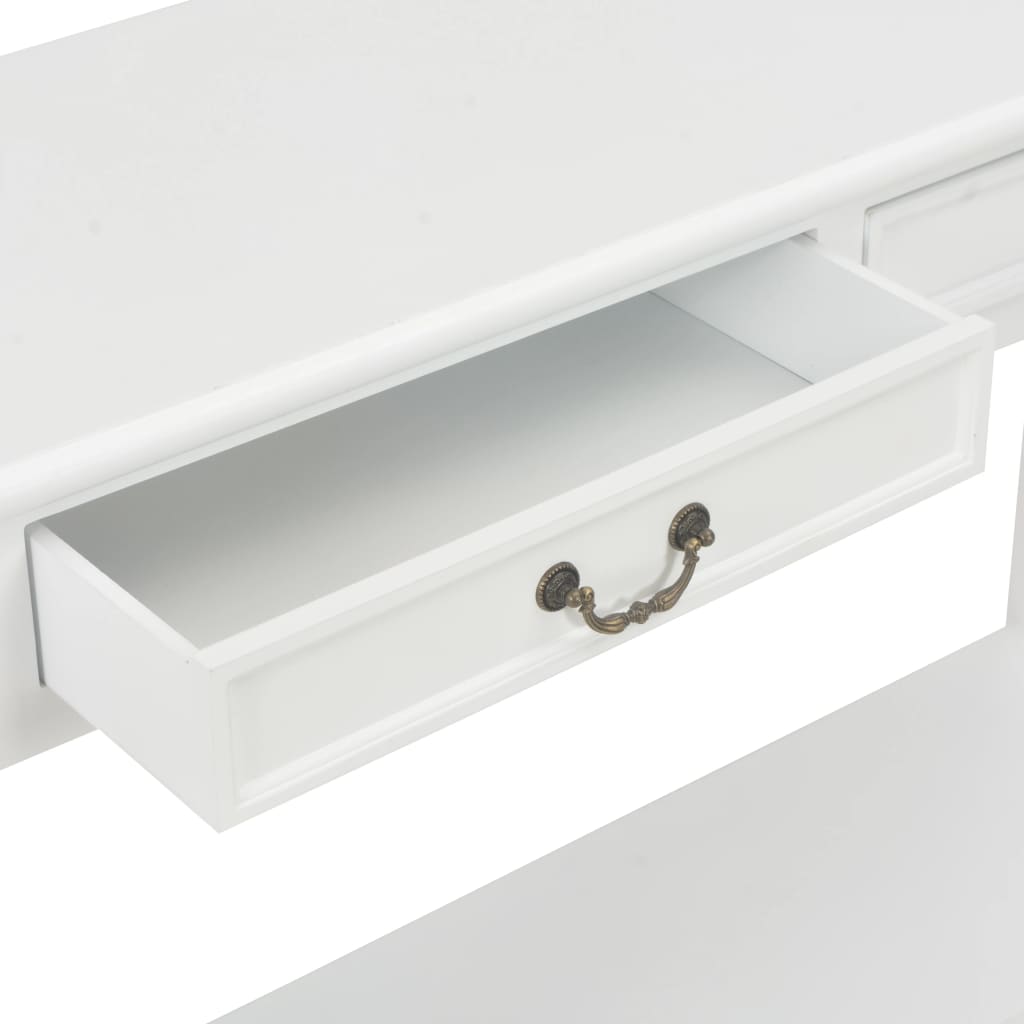 Τραπέζι Κονσόλα Λευκό 110 x 35 x 80 εκ. Ξύλινο - PAKOBAZAAR