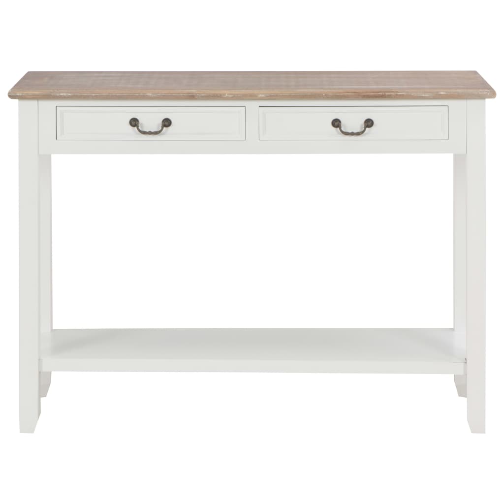 Τραπέζι Κονσόλα Λευκό 110 x 35 x 80 εκ. Ξύλινο - PAKOBAZAAR