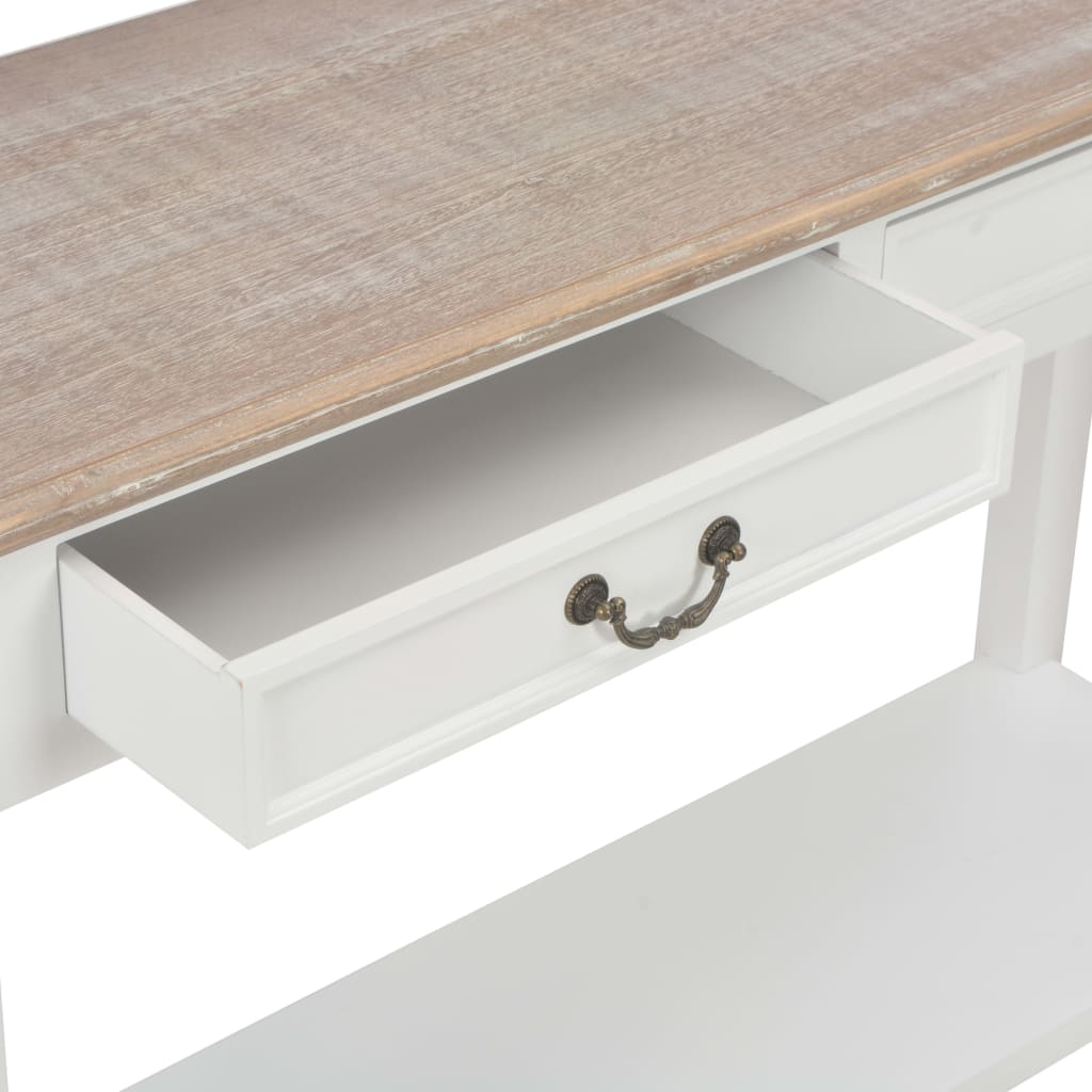Τραπέζι Κονσόλα Λευκό 110 x 35 x 80 εκ. Ξύλινο - PAKOBAZAAR
