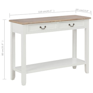 Τραπέζι Κονσόλα Λευκό 110 x 35 x 80 εκ. Ξύλινο - PAKOBAZAAR