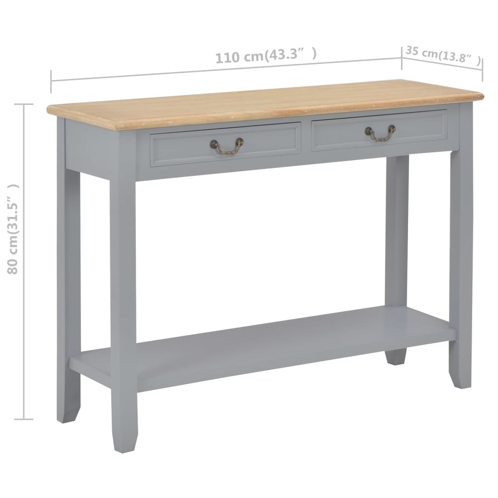 Τραπέζι Κονσόλα Γκρι 110 x 35 x 80 εκ. Ξύλινο - PAKOBAZAAR