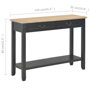 Τραπέζι Κονσόλα Μαύρο 110 x 35 x 80 εκ. Ξύλινο - PAKOBAZAAR