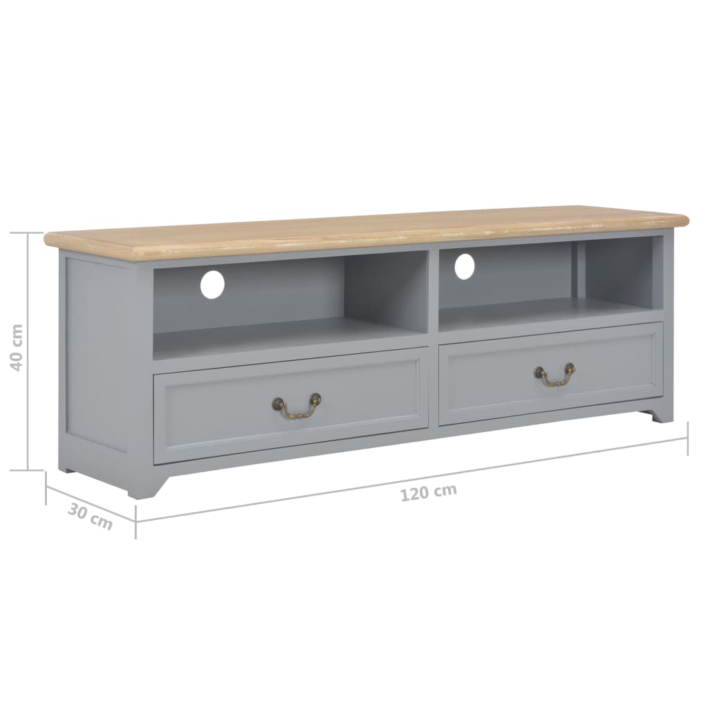 Έπιπλο Τηλεόρασης Γκρι 120 x 30 x 40 εκ. Ξύλινο - Pakobazaar
