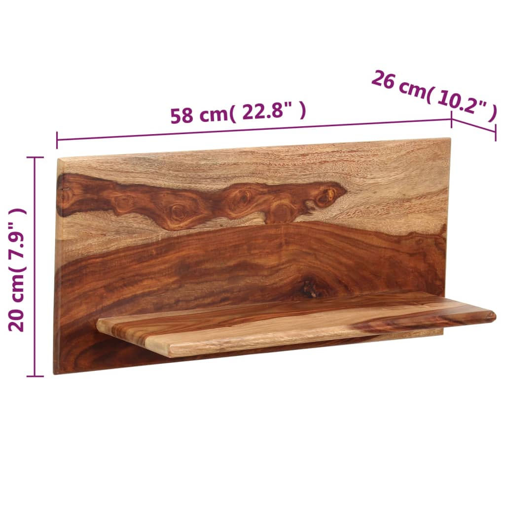 Ράφια Τοίχου 2 τεμ. 58 x 26 x 20 εκ. από Μασίφ Ξύλο Ακακίας - PAKOBAZAAR