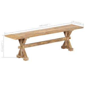 Πάγκος Χολ 160 x 35 x 45 εκ. από Μασίφ Ξύλο Μάνγκο