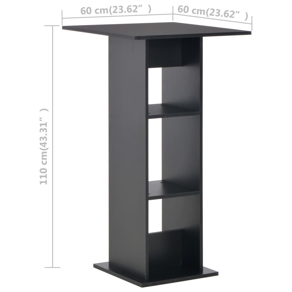 Τραπέζι Μπαρ Μαύρο 60 x 60 x 110 εκ. - PAKOBAZAAR