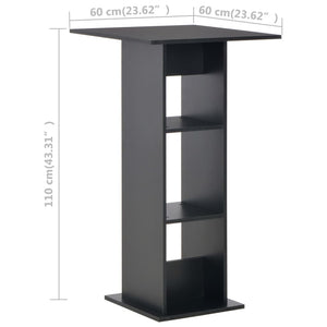 Τραπέζι Μπαρ Μαύρο 60 x 60 x 110 εκ. - PAKOBAZAAR