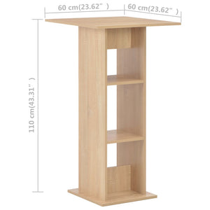 Τραπέζι Μπαρ Χρώμα Δρυός 60 x 60 x 110 εκ. - PAKOBAZAAR