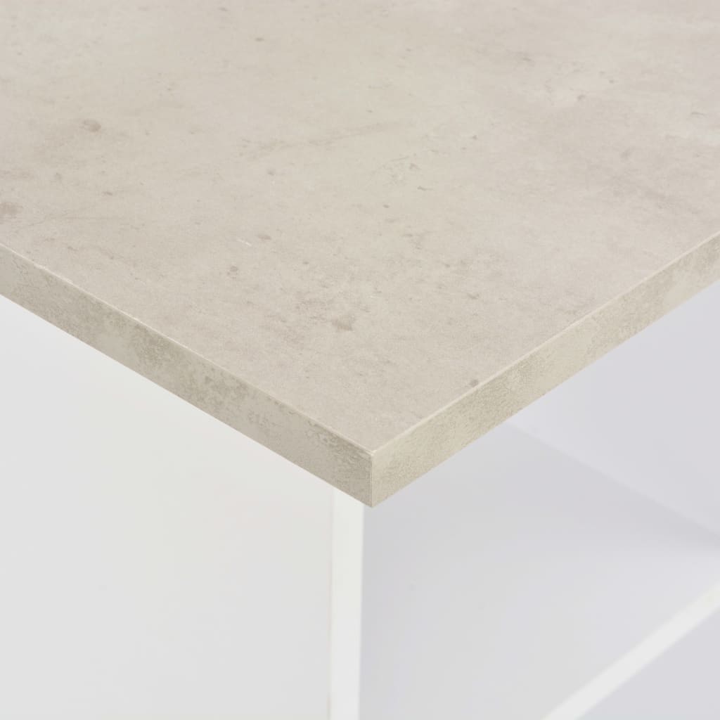 Τραπέζι Μπαρ Λευκό / Χρώμα Σκυροδέματος 60 x 60 x 110 εκ. - PAKOBAZAAR