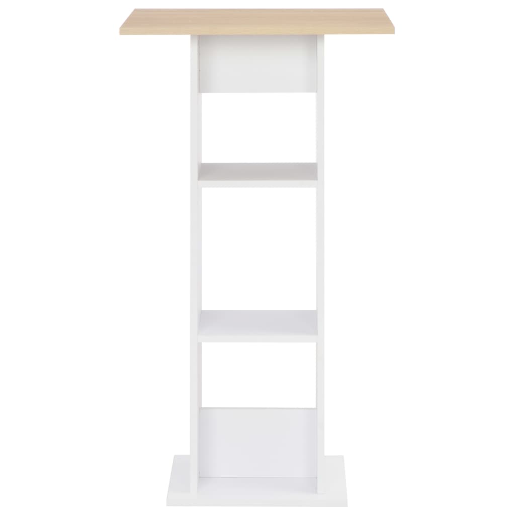 Τραπέζι Μπαρ Λευκό / Sonoma Δρυς 60 x 60 x 110 εκ. - PAKOBAZAAR