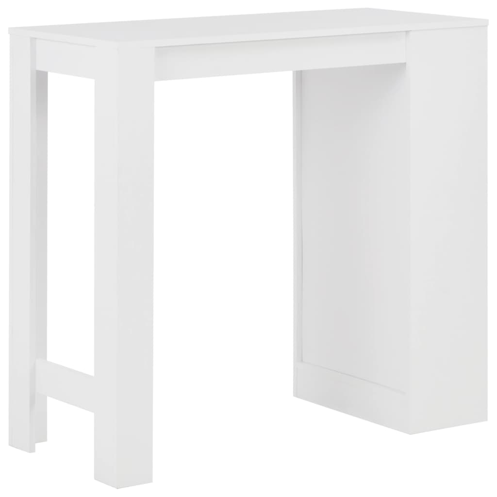 Τραπέζι Μπαρ με Ράφια Λευκό 110 x 50 x 103 εκ. - Pakobazaar